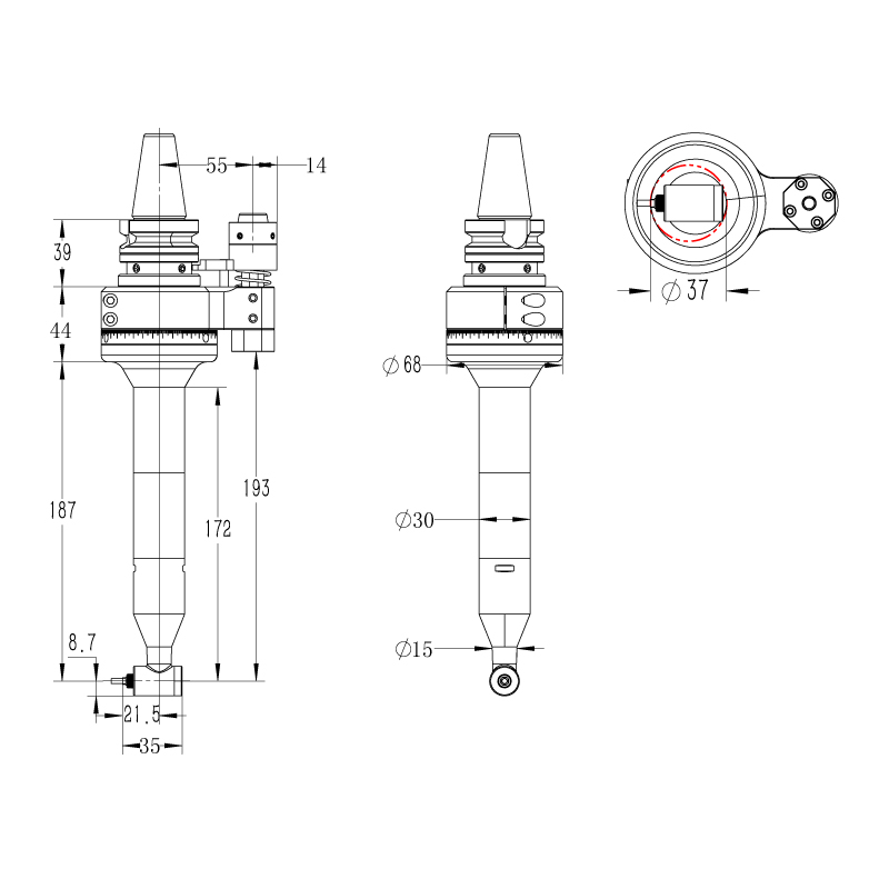DK90-BT30-3RAL 轻型角度头