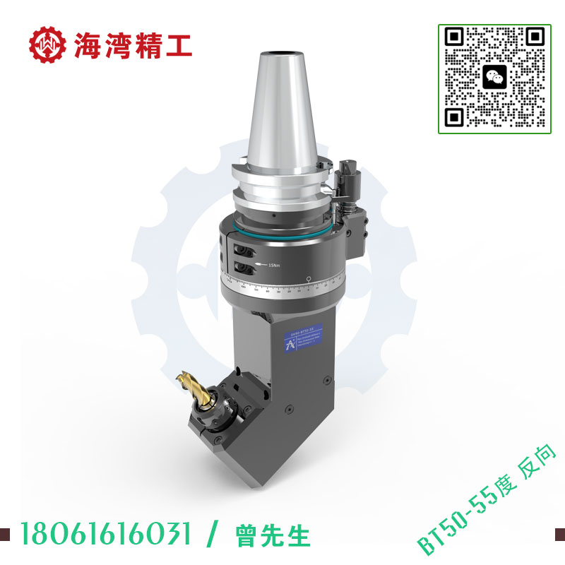 非标定制 BT50-ER25-55° 反向角度头，内槽加工侧铣头