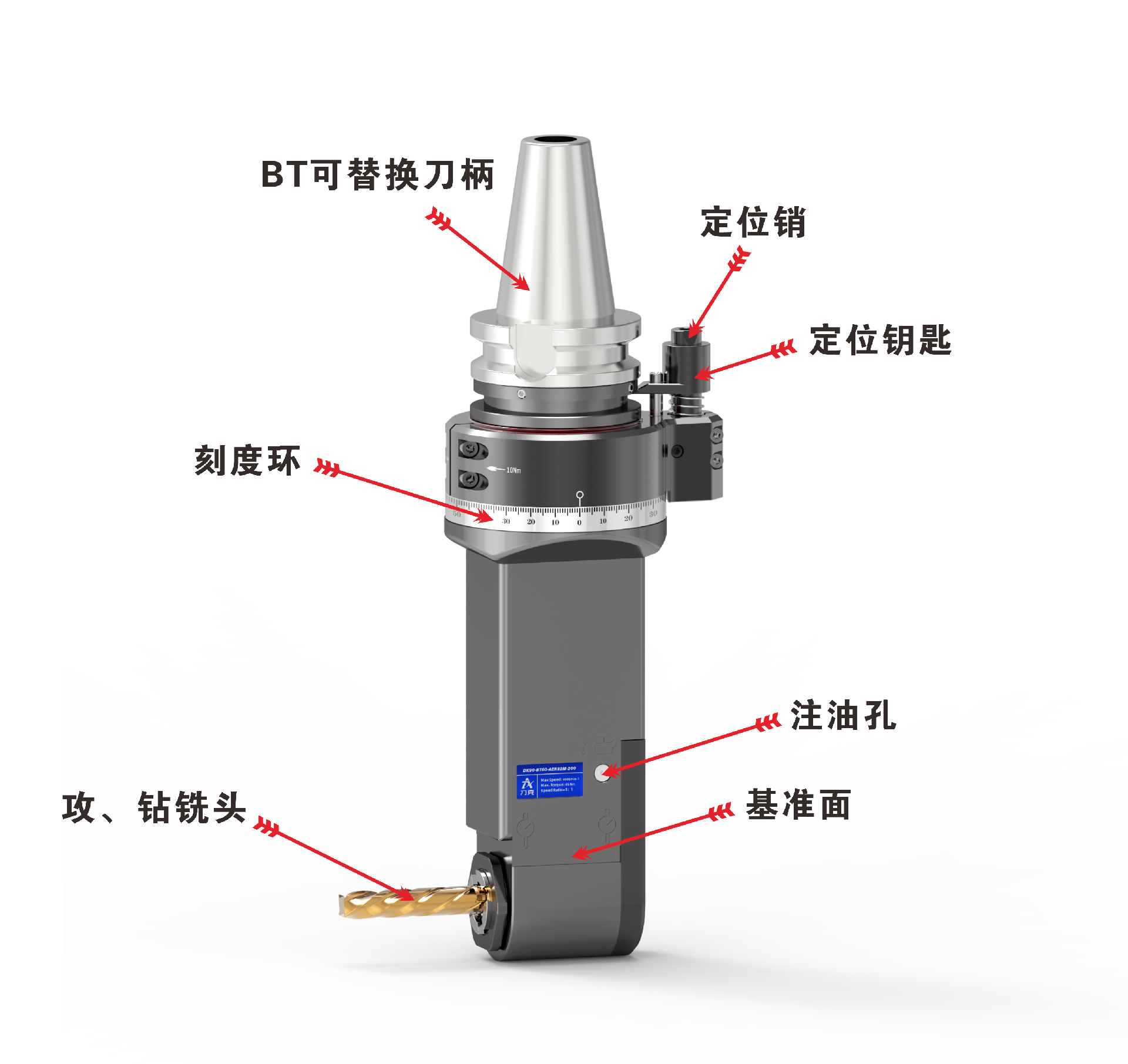 DK90-BT50-AER32M-200角度头常规通用位置标注