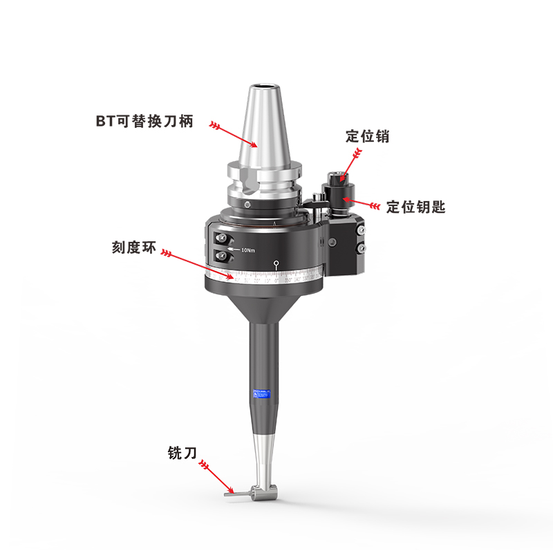 DK90-BT40-MNM3L-150 微型角度头角度头标注图